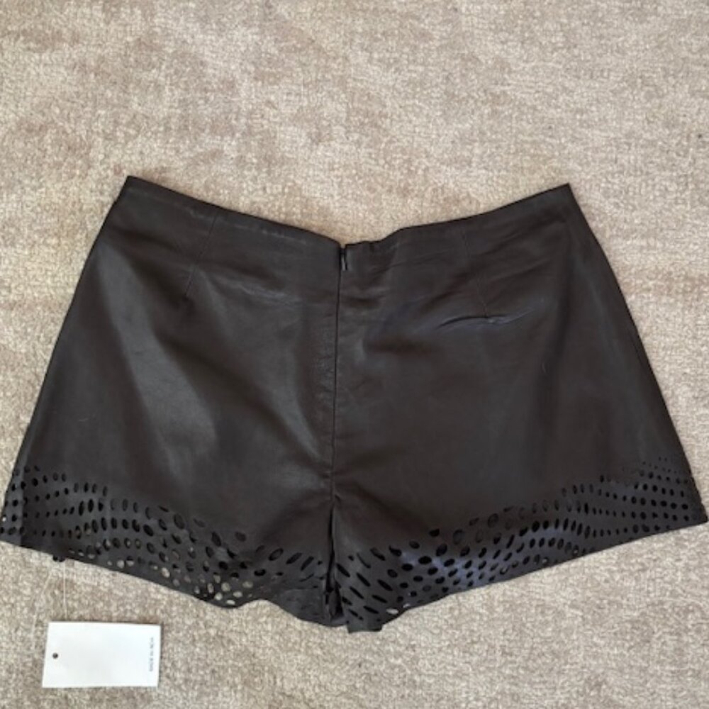 Faux Leather Shorts with Cut outs - Picture 2 of 5